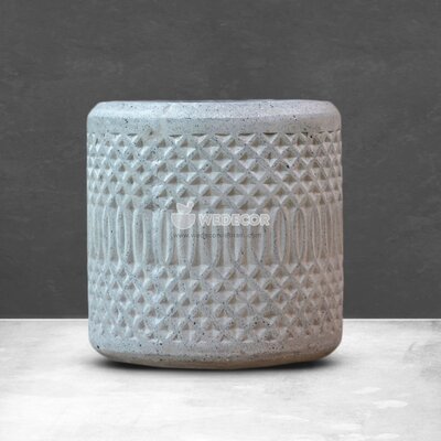 Chậu hình trụ hoạ tiết đặc biệt | Màu tự nhiên 40x40 cm