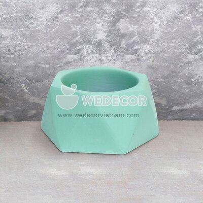Chậu để bàn thạch cao lục giác | TDANG | Màu xanh mint