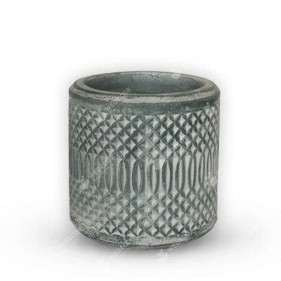 Chậu xi măng hình trụ họa tiết đặc biệt | Wax xanh đá 20x20 cm