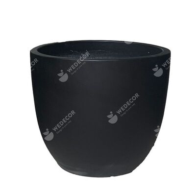 Chậu xi măng tròn vát đáy | sơn đen 40 x 34