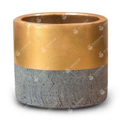 Chậu hình trụ sơn miệng | Màu vàng đồng