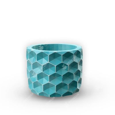 Chậu để bàn mini Origami | Wax màu xanh lam 11x8 cm
