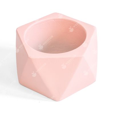 Chậu xi măng để bàn hình ngũ giác | TDANG | Màu hồng pastel