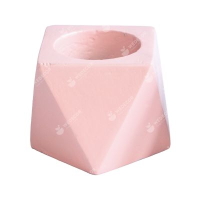 Chậu xi măng để bàn hình tứ giác | TDANG | Màu hồng pastel