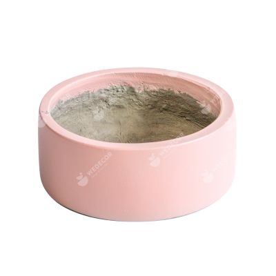 Chậu để bàn xi măng dáng tròn trơn | TDANG | Màu hồng pastel