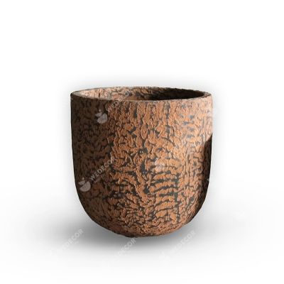 Chậu xi măng đắp bo đáy | Màu cam đen 40x40 cm