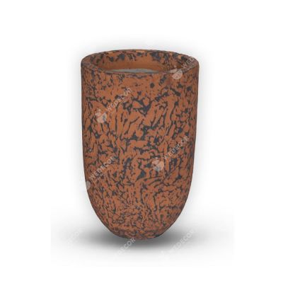 Chậu xi măng đắp hình đầu đạn | Màu cam đen 38x60 cm