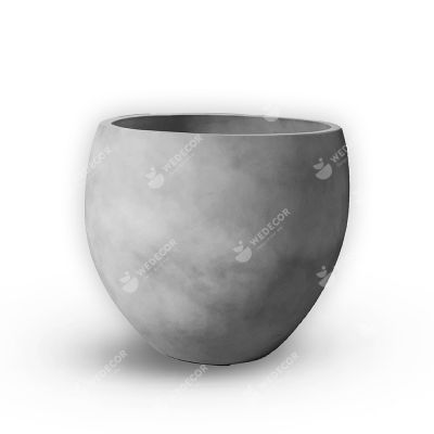 Chậu xi măng tròn vát đáy | Màu xám khói 40x33,5 cm
