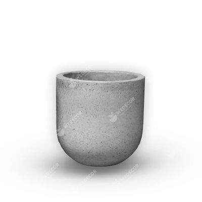 Chậu xi măng thân trụ bo tròn đáy | Màu tự nhiên 20x20 cm