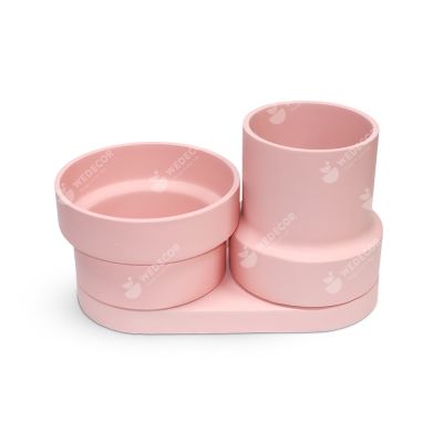 Bộ chậu cảnh để bàn mini | TDANG | Màu hồng pastel